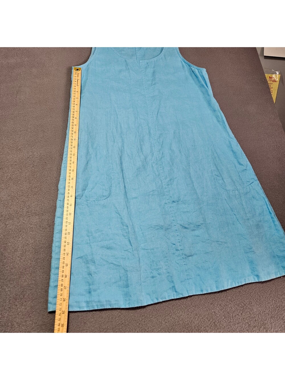 J.Jill Medium Blue Linen Sleeveless Shift Dress Casual Summer Comfortable - Picture 8 of 9
